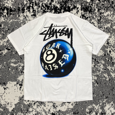 Pre-owned Stussy X Vintage Stussy Born X Raised 8 Ball Tee In White