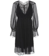 CHLOÉ LACE-PANELLED SILK DRESS,P00254472