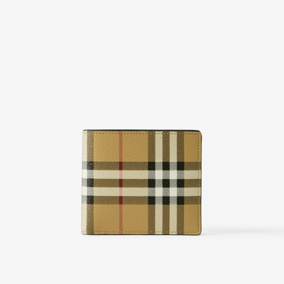 Burberry Check Bifold Coin Wallet In Brown