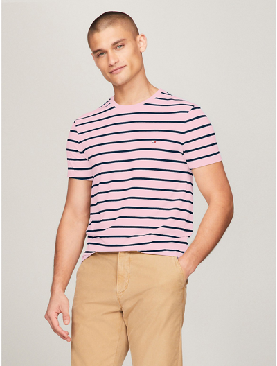 Tommy Hilfiger Slim Fit Premium Stretch Stripe T In Simple Pink