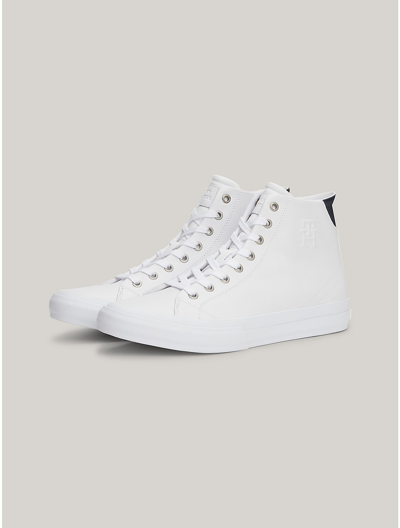 Tommy Hilfiger Th Logo Leather High In White