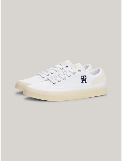 Tommy Hilfiger Th Logo Contrast Sole Sneaker In White