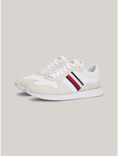 Tommy Hilfiger Signature Stripe Mix Panel Sneaker In White