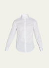 Brunello Cucinelli Button-down Collar Cotton Shirt With Curved Hem In White