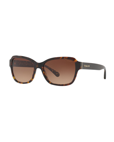 Coach Rectangle Acetate Sunglasses In Brown Gradient