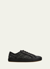 Fendi Men's New Summery Canvas Monogram Low Top Sneakers In Dark Grey