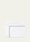 Sferra Grande Hotel Full/queen Flat Sheet In White/silver