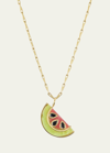 BRENT NEALE SMALL WATERMELON PENDANT NECKLACE WITH BLACK DIAMONDS