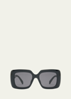 Celine Bold Three-dot Acetate Square Sunglasses In Shiny Black