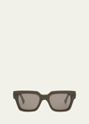 Fendi Men's Tonal Logo Acetate Square Sunglasses In Matte Light Brown