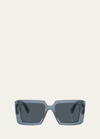 Prada Square Acetate Sunglasses In Dark Grey
