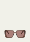 Prada Square Acetate Sunglasses In Lite Brown