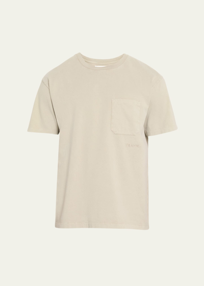 Frame Men's Relaxed Vintage Washed Tee In White Sand