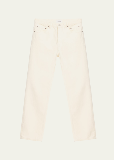 Frame Men's Straight-leg Jeans In Off White