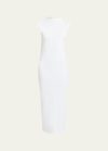 Armarium Rose Ribbed Cotton Maxi Dress In White