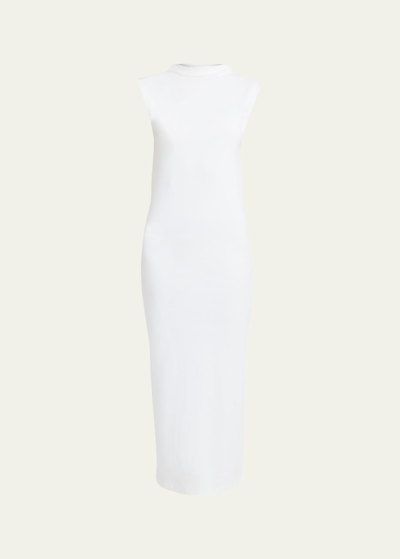 Armarium Rose Ribbed Cotton Maxi Dress In White