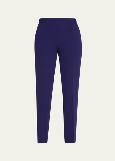 Dries Van Noten Palmira Tapered Crepe Pants In Inkblue