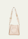 Stella Mccartney Perforated Logo Faux-leather Shoulder Bag In Ballet Pink