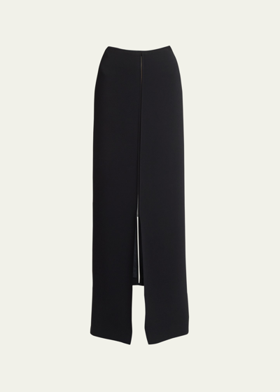 Givenchy Formal Asymmetric Wool Skirt In Black