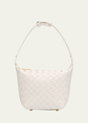 Bottega Veneta Candy Wallace Leather Shoulder Bag In White-gold