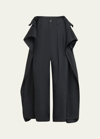 ISSEY MIYAKE TWISTED SIDE PANEL WOVEN PANTS