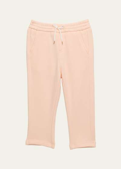 Chloé Kids' Girl's Cotton-fleece Jogger Trousers In Pale Pink