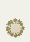 Kim Seybert Oasis Beaded Placemat In Ivory/green/gold
