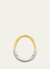MELLERIO 18K YELLOW AND WHITE GOLD RIVIERA CHASING BAND RING