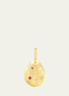 MELLERIO 18K YELLOW GOLD STARRY NIGHT MEDAL CHARM WITH DIAMONDS, COLORED SAPPHIRES AND RUBIES