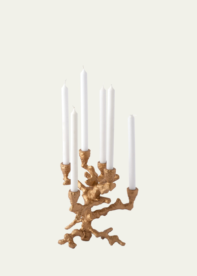 Polspotten Apple Tree Candle Holder In Gold