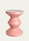 Polspotten Zig Zag Stool In Light Pink