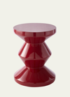 Polspotten Zig Zag Stool In Ruby Red