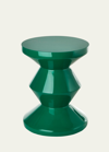 Polspotten Zig Zag Stool In Emerald Green