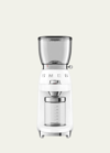 Smeg White Cgf11 Stainless-steel Coffee Grinder In White