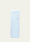 Smeg Fab28 Retro-style Refrigerator With Internal Freezer, Left Hinge In Pastel Blue
