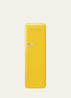 Smeg Fab28 Retro-style Refrigerator With Internal Freezer, Right Hinge In Yellow
