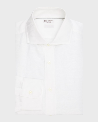 Brunello Cucinelli Men's Casual Button-down Shirt In White