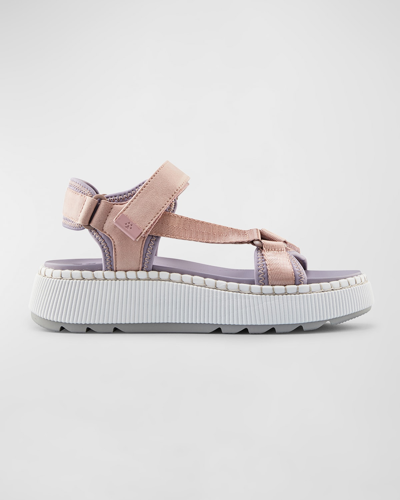 Cougar Spray T-strap Sporty Sandals In Blush