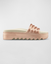 Cougar Eva Platform Slides In Rose Metallic