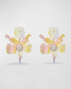 LELE SADOUGHI CRYSTAL LILY EARRINGS, APRICOT OMBRE