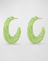 Lele Sadoughi Archer Pave Hoop Earrings In Chartreuse