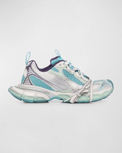 Balenciaga Women's 3xl Sneaker  In Light Blue/white/purple In Light Blue Yellow