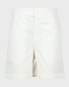Rachel Riley Boy's Solid Cotton Shorts In White
