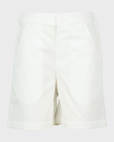 Rachel Riley Kids' Boy's Solid Cotton Shorts In White