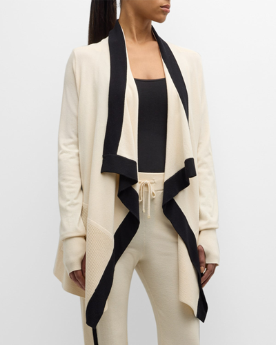 Blanc Noir Colourblocked Portola Cardigan In Chalk