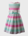 Rachel Riley Girl's Sparkle Striped Party Dress In Multi