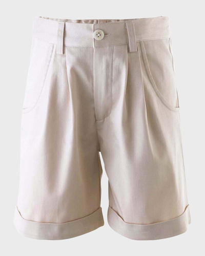 Rachel Riley Kids' Boy's Tailored Shorts In Beige
