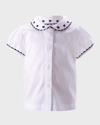 RACHEL RILEY GIRL'S BOW EMBROIDERED BLOUSE