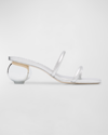 Cult Gaia Leora Metallic Leather Mules In Silver