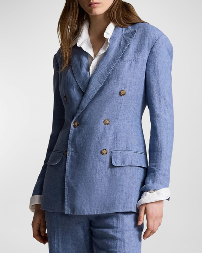 Polo Ralph Lauren Delave 双排扣西装夹克 In Capri Blue